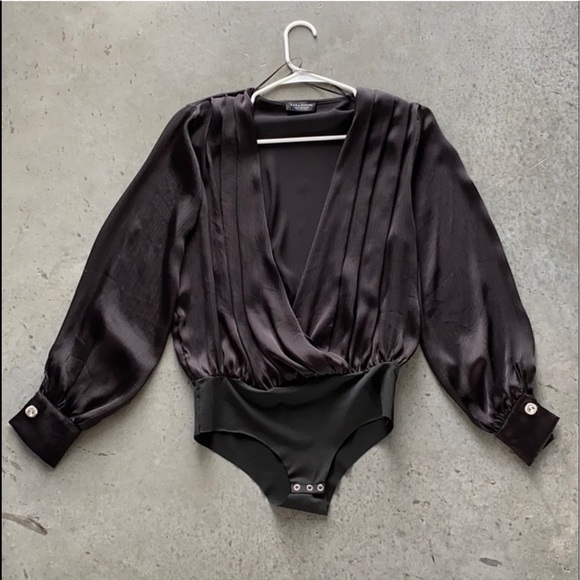 Zara Tops Zara Plunge Vneck Bodysuit Poshmark